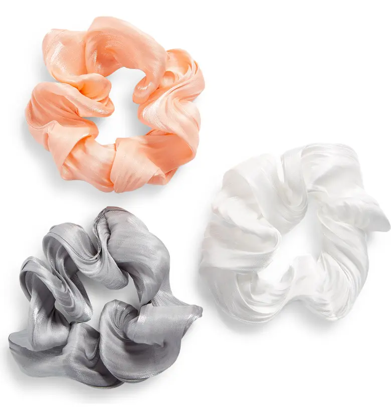 8 Other Reasons 3-Pack Assorted Organza Scrunchies_WHITE/ PINK/ GREY