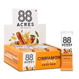 88 Acres Granola Bars | Cinnamon & Oats | Gluten Free, Nut-Free Oat and Seed Snack Bar | Vegan & Non GMO | 12 Pack
