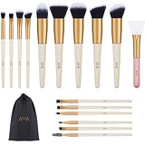 A&A Foundation Makeup Brushes Set - Professional Cosmetic Tools 1 PCS Silicone Face Mask Brush and 15 Pcs are Made of Solid Wood Handle Incarnadine Rose Gold
