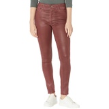 AG Adriano Goldschmied Farrah High-Rise Skinny Ankle in Leatherette Light Dark Sangria