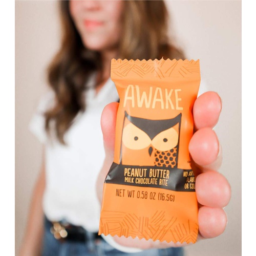  AWAKE Caffeinated Chocolate Energy Bites, Peanut Butter, 30Count