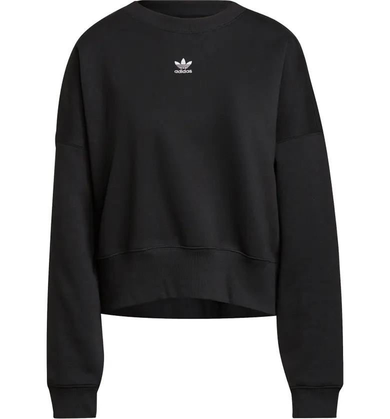 adidas Originals Trefoil Crewneck Sweatshirt_BLACK