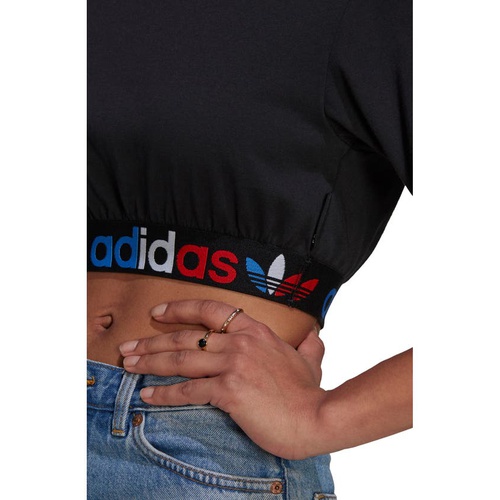 아디다스 adidas Originals Primeblue Banded Crop T-Shirt_BLACK