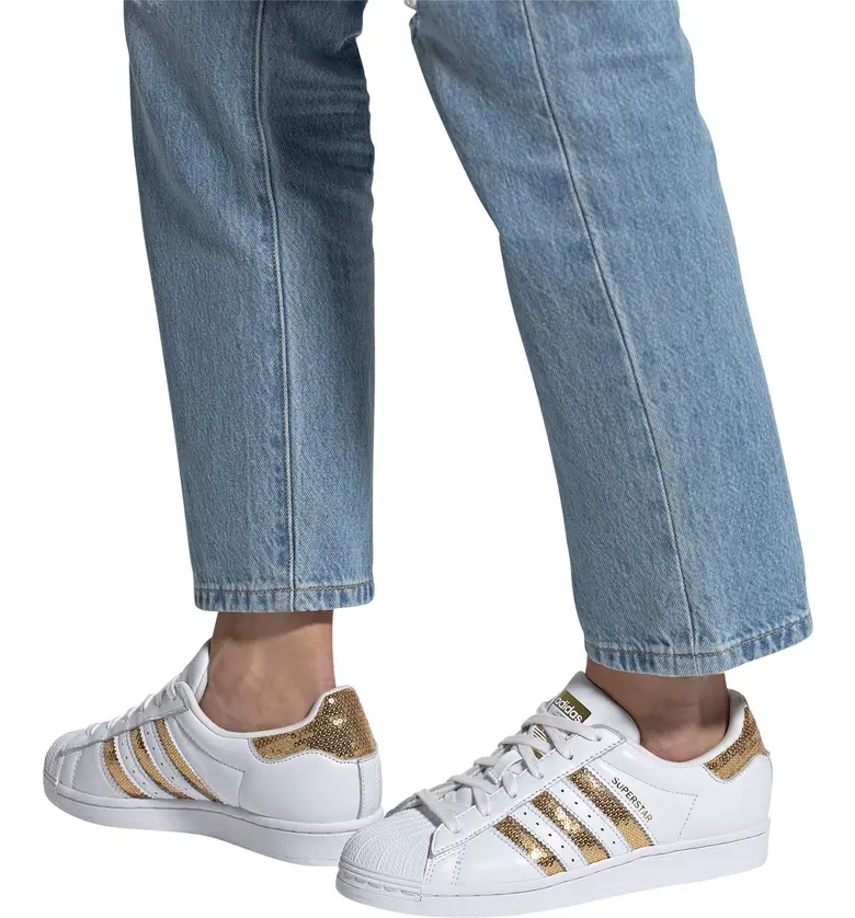 아디다스 adidas Superstar Sneaker_WHITE/ GOLD / WHITE