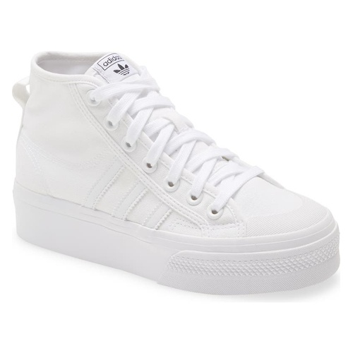 아디다스 adidas Nizza Mid Top Platform Sneaker_WHITE/ WHITE/ WHITE