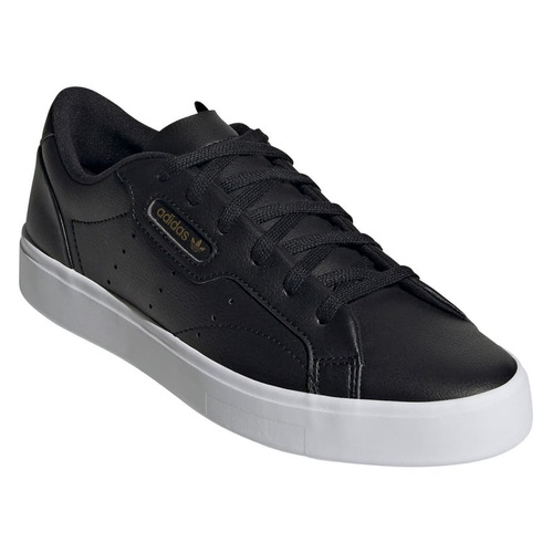 아디다스 adidas Sleek Leather Sneaker_CORE BLACK/ GOLD/ WHITE