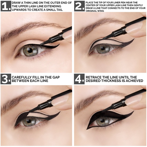  Aesthetica Felt Tip Liquid Eyeliner Pen - Fast-drying Waterproof & Smudge Proof Eye Liner (Jet Black)