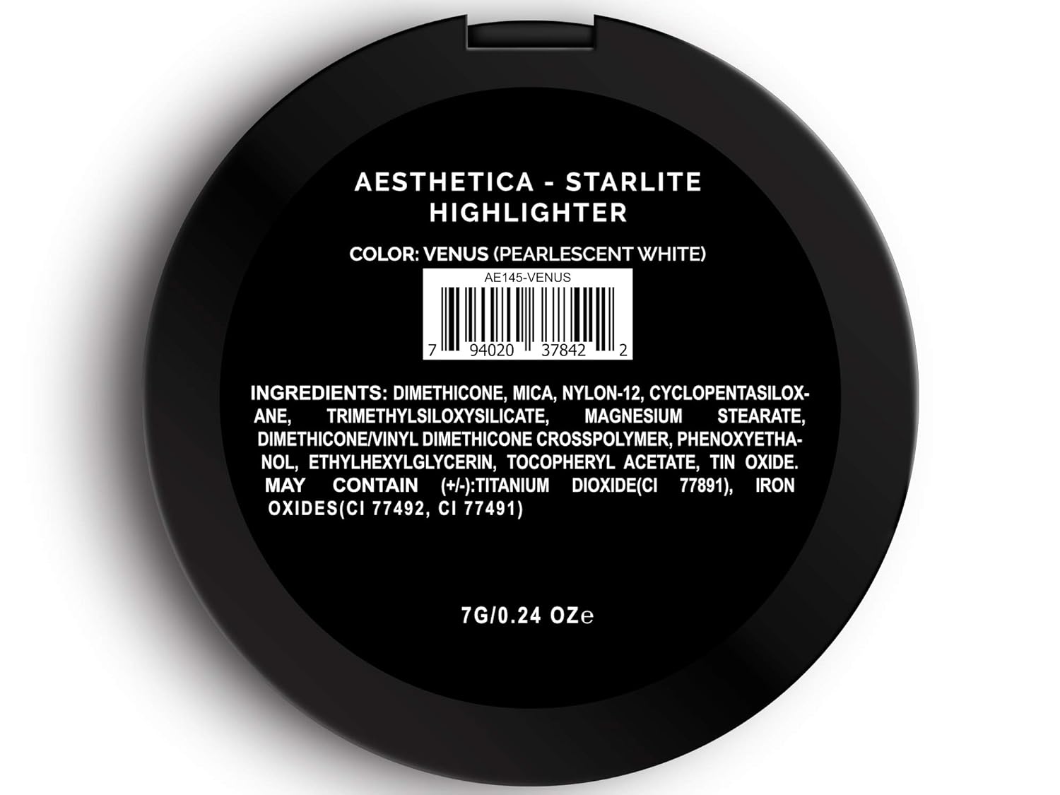  Aesthetica Starlite Highlighter - Metallic Shimmer Highlighting Makeup Powder - Cosmos (Sparkling Rose Gold)