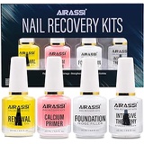 Airassi Nail Recovery kit, Ridge Filler,Cuticle Oil,Calcium Primer,Strengthener,Nail Recovery System for Care Your Nail, Assists with Chipping, Peeling, Brittle Fingernails