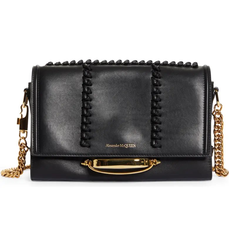 Alexander McQueen The Story Knotted Leather Shoulder Bag_NERO/ NERO-
