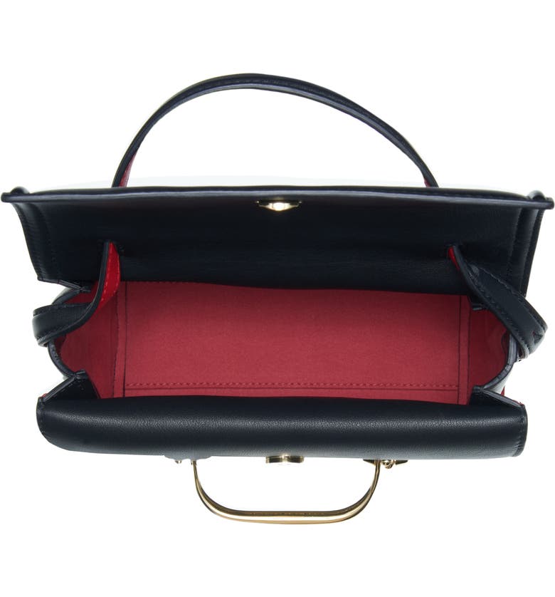 알렉산더 매퀸 Alexander McQueen Small Double Flap Leather Shoulder Bag_BLACK/ RED