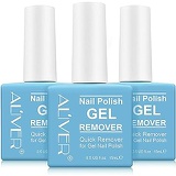 Aliver Gel Nail Polish Remover 3 Pack, Easily & Quickly Removes Soak-Off Gel Nail Polish, Professional Nail Polish Remover, Protect Your Nails, Take effect in 3-5 Minutes, 0.5 Fl O