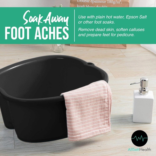  AllSett Health Foot Soaking Bath Basin  Large Size for Soaking Feet | Pedicure and Massager Tub for At Home Spa Treatment | Callus, Fungus, Dead Skin Remover