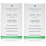 Amavara Mineral Transparent Sunscreen Face Stick SPF 50 0.6oz | Zinc Oxide, Reef Safe, Vegan, Broad Spectrum, Daily Use, Safe for Sensitive Skin (2-Count)