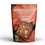 Amazin Graze Coconut Kaya Granola 8.8oz - Healthy Breakfast Cereal Asian’s Delight  Nutrients Dense Snack with Rolled Oats, Coconut Shreds, Pecans, Almonds, Dried Cranberries, Coc