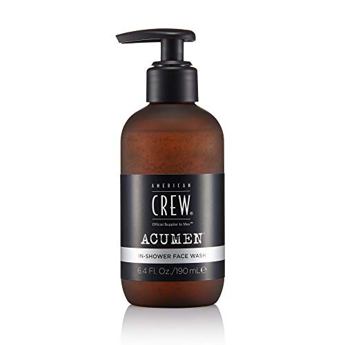  American Crew ACUMEN In-Shower Face Wash for Men, Gentle Oil-Free Facial Cleanser with Hyaluronic Acid & Ginger Root Extract