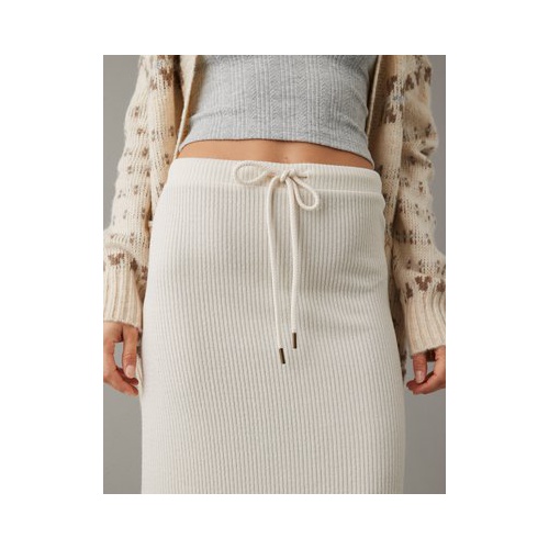 아메리칸이글 AE Stretch High-Waisted Ribbed Knit Midi Skirt