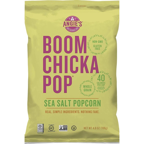  Angie’s BOOMCHICKAPOP Sea Salt Popcorn, 4.8 oz Bag, Pack of 12