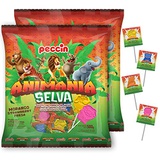 Animania Lollipops Animal Shaped Hard Candy , Individually Wrapped Suckers For Freshness, Lollies for Kids Birthdays, Office, Bank, School, Bulk Pack of 100