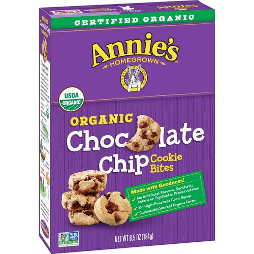  Annies Homegrown Annies Chocolate Chip Cookie Bites Certified Organic, 6.5 oz