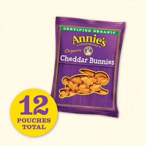  Annies Homegrown Annies Organic Cheddar Bunnies Baked Snack Crackers, 12 ct, 12 oz
