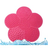 Aoji4u LARGE Brush Cleaning Mat, Makeup Brush Cleaning Mat Silicone Makeup Cleaning Brush Scrubber Mat Portable Washing Tool Cosmetic Brush Cleaner with Suction Cup Brush Cleaning Mat Fuc