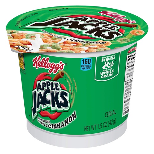  Kellogg’s Apple Jacks, Breakfast Cereal in a Cup, Bulk Size, 12 Count (Pack of 2, 9 oz Trays)