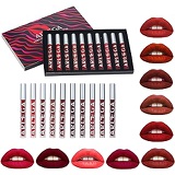 10pcs Matte Liquid Lipstick Set, Arlega 0.07 oz Full Size Velvety Smooth Full Pigmented and Long Lasting Waterproof Lipgloss for Daily and Party Makeup, Gift for Women