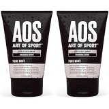 Art of Sport Daily Face Wash (2-Pack) - Charcoal Face Scrub - Exfoliating Face Wash for Men with Natural Botanicals Tea Tree Oil, Aloe Vera - Pure Mint Scent - Paraben Free - 4.2 f