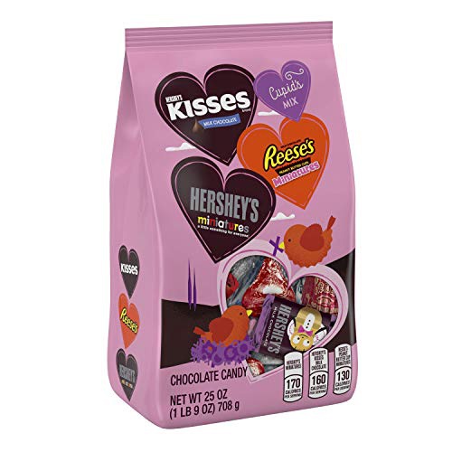  HERSHEYS, KISSES and REESES Chocolate Assortment Candy, Valentines Day, 25 Oz. Variety Bag