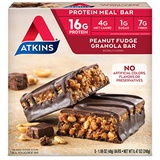 Atkins Peanut Fudge Granola Protein Meal Bar. Rich and Crunchy. Keto-Friendly. (5 Bars)