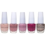 B.c. Beauty Concepts Beauty Concepts Nail Polish Collection, 5 Assorted Nail Color Shades, Includes Light to Dark Pinks and Bronze Glitter