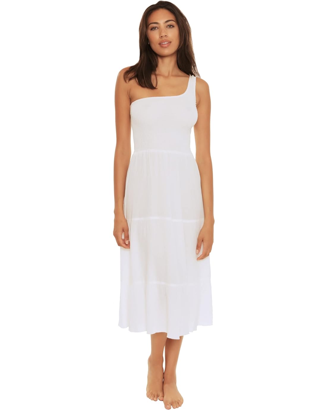 BECCA by Rebecca Virtue Ponza Crinkled Rayon Asymmetrical Dress Cover-Up