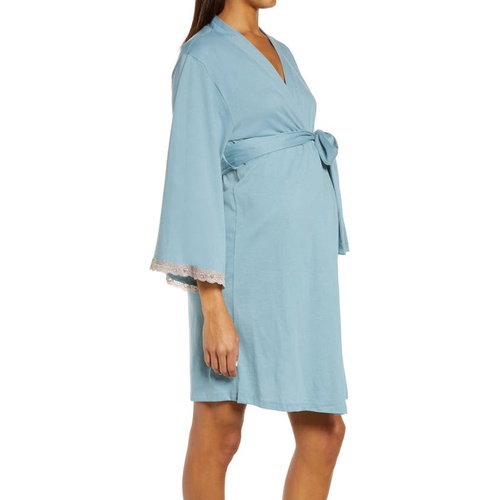  Belabumbum Plume Cotton Maternityu002FNursing Robe_ARONA BLUE