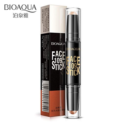  BIOAQUA Play 109 Face Stick Contour Duo 2 in 1 Highlighter Pencil (#01 NATURAL/DEEP COFFEE)