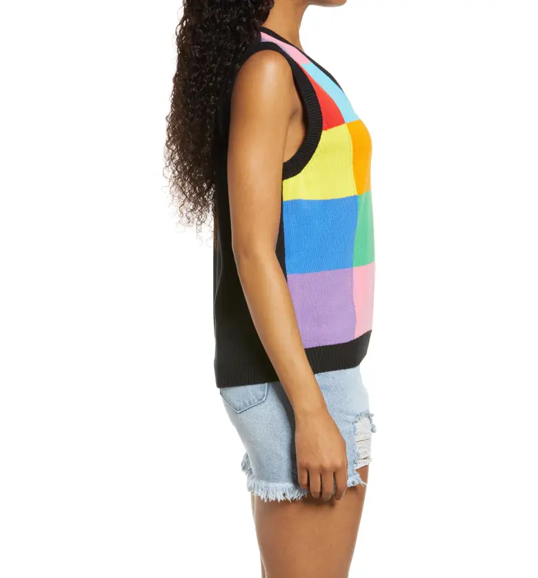  BP. Be Proud by BP Gender Inclusive Pride Colorblock Sweater Vest_PURPLE RAINBOW BLOCKS