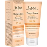 Babo Botanicals Daily Sheer Moisturizing Mineral Tinted Sunscreen SPF 30, Natural Glow, Unscented, 1.7 Fl Oz
