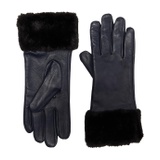 Badgley Mischka Leather Gloves wu002F Faux Fur Cuff