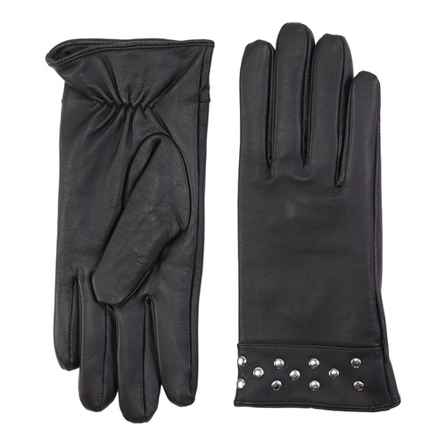  Badgley Mischka Leather Gloves wu002F Stud Detail