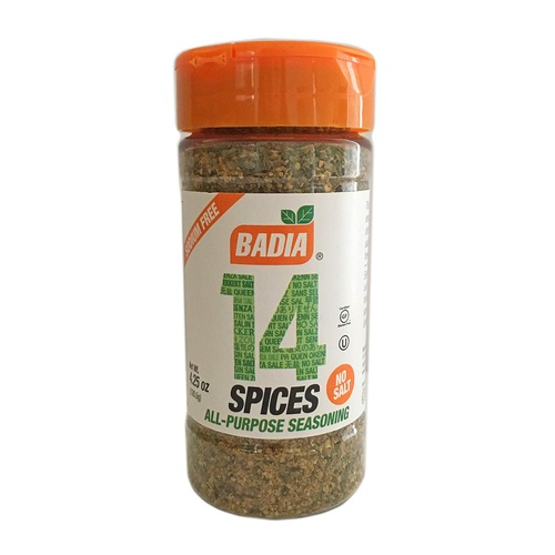  Badia 4.25 oz 14 Spices Seasoning All Purpose No Salt Sodium Free / Sazon Sin sal Kosher