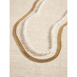 bananarepublic Pearl Snake Chain Necklace