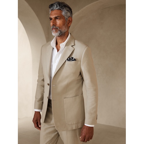 바나나리퍼블릭 Tailored-Fit Cotton-Linen Suit Jacket