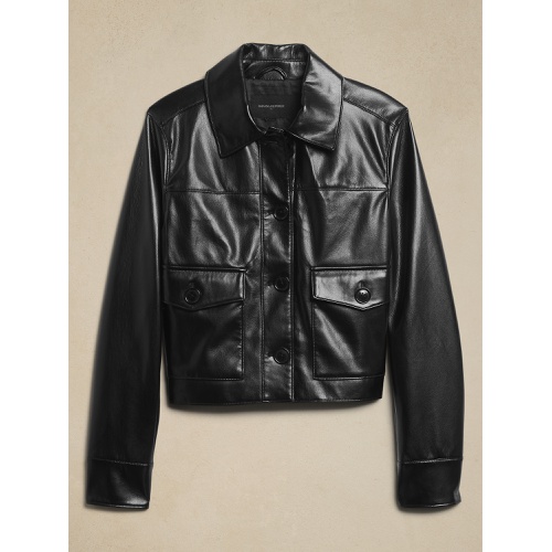 바나나리퍼블릭 Vegan Leather Short Jacket