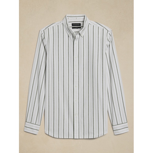 바나나리퍼블릭 Slim Linen-Blend Flannel Shirt