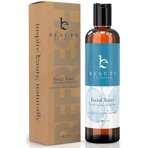  Beauty by Earth Witch Hazel Face Toner - Organic Rose Water Facial Toner for Women With Hydrating Aloe Vera, Rosewater Toner for Face, Skin Toner pH Balancing Natural Skin Care Products, Beauty Pr