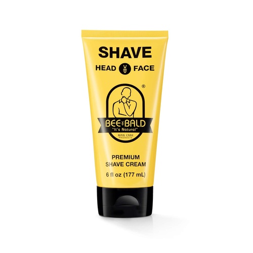  BEE BALD SHAVE Premium Shave Cream Goes On Light & Slick For A Shave Thats Incredibly Smooth & Quick For Both Face And Head, 6 Fl. Oz.