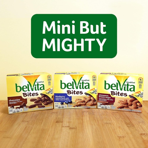  belVita Breakfast Biscuit Bites Variety Pack, 3 Flavors, 4 Boxes of 12 Packs (48 Total Packs)