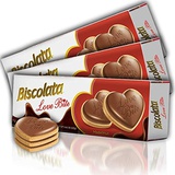 Biscolata Love Bite Chocolate Cookies with Cream Snacks Heart Shaped Cookies (Hazelnut Pack of 3)