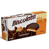 Biscolata Pia Cookies Fruit Filling  12 Pack Snacks Soft Baked Cookies (Orange)