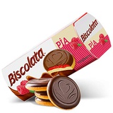 Biscolata Pia Cookies Fruit Filling  4 Pack Snacks Soft Baked Cookies (Raspberry)